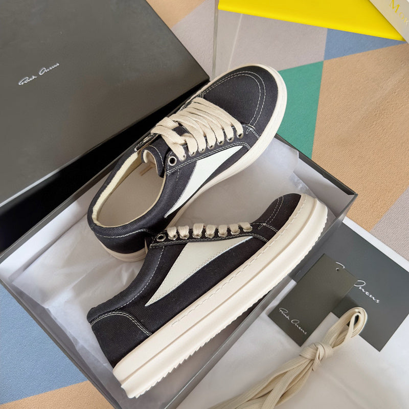 Rick Owens Black Canvas Low-Top Sneakers - Phantom Kicks
