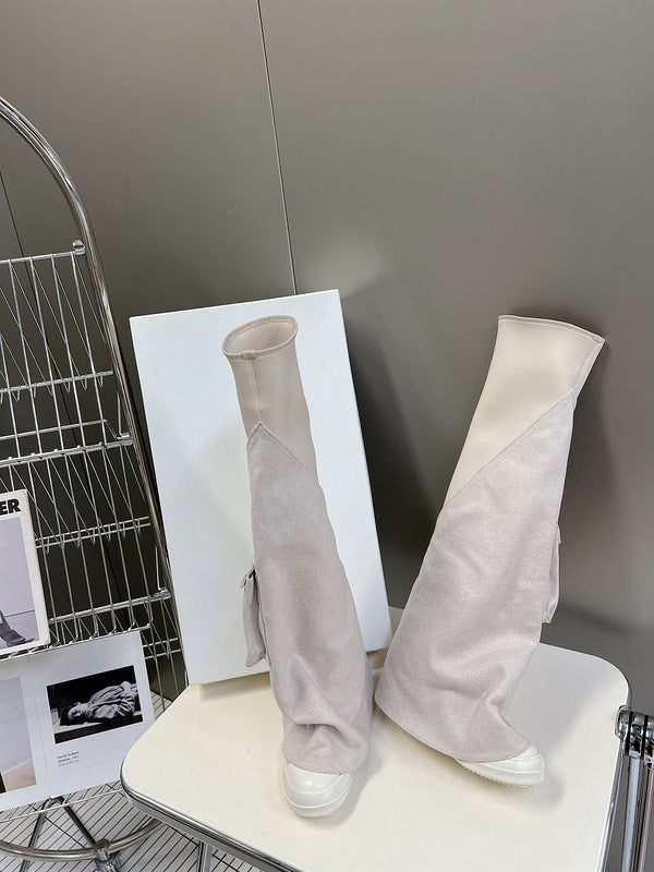 Rick Owens White Over-the-Knee Boots - Phantom Kicks