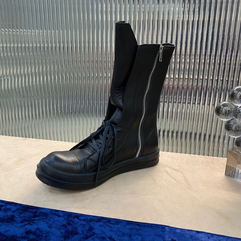 High-Top Leather Lace-Up Boots - Phantom Kicks