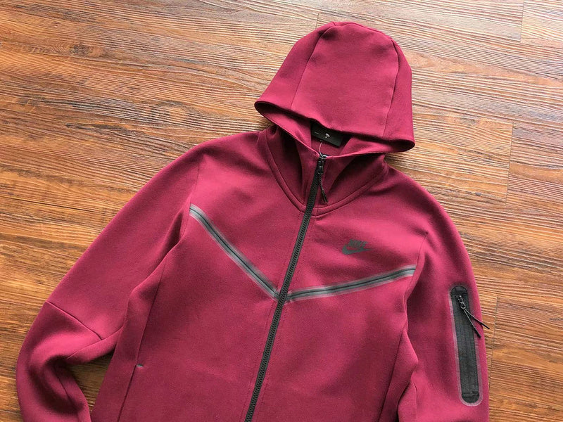 NIKE TECH FLEECE HOODIE x BURGUNDY - Phantom Kicks
