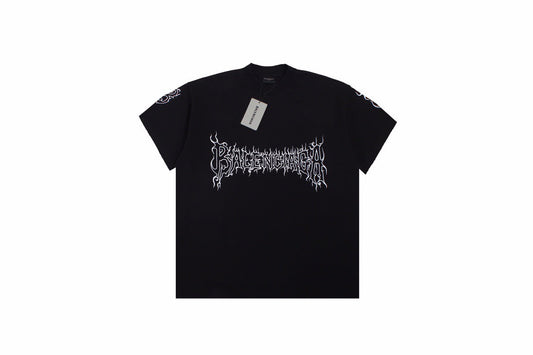 Balenciaga T-shirt with Gothic Flame Logo - Phantom Kicks