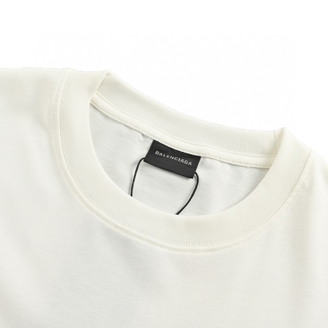 Balenciaga White T-Shirt with Paris Graphic - Phantom Kicks
