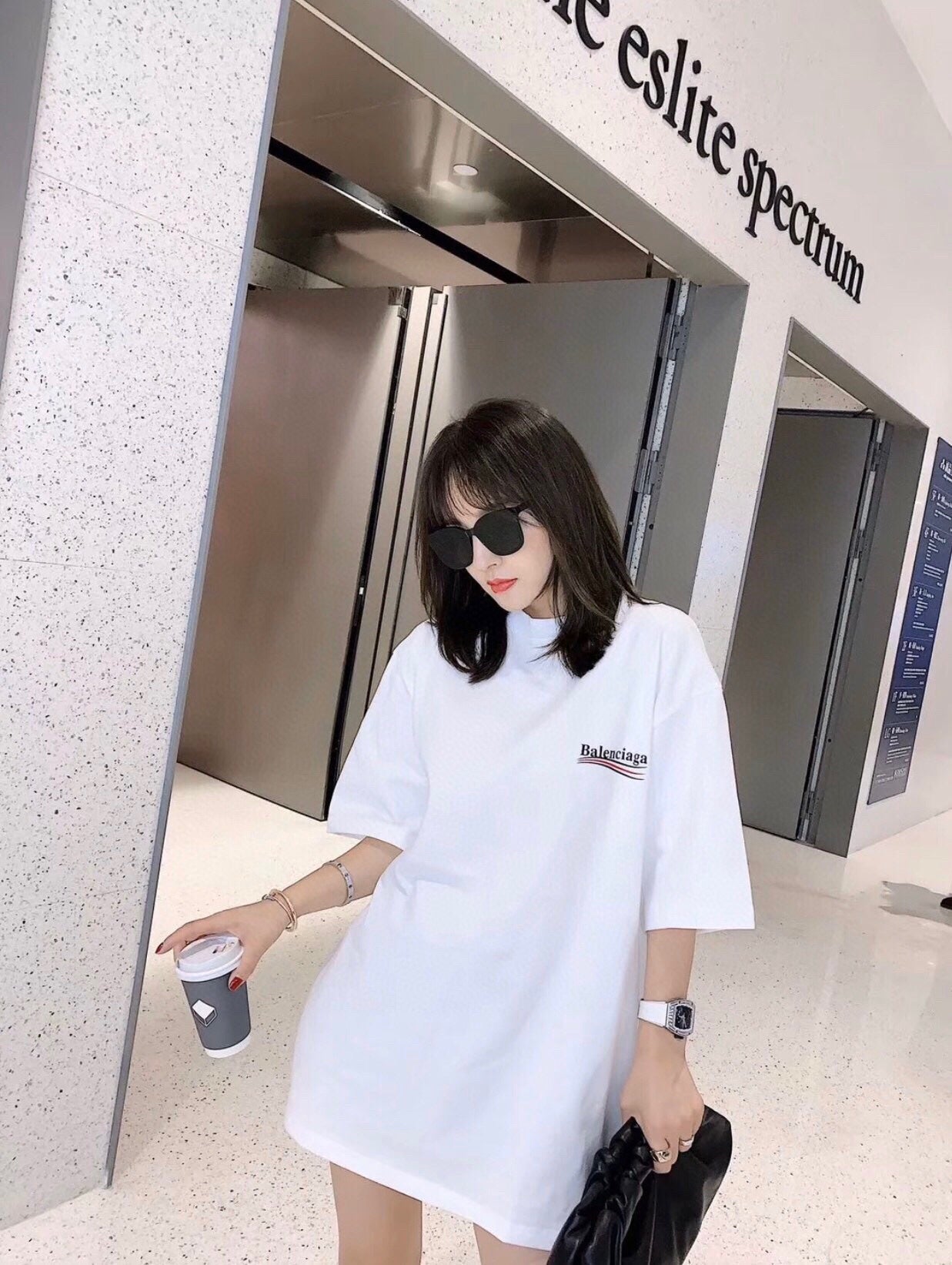 Balenciaga Wave Logo T-Shirt (White) - Phantom Kicks