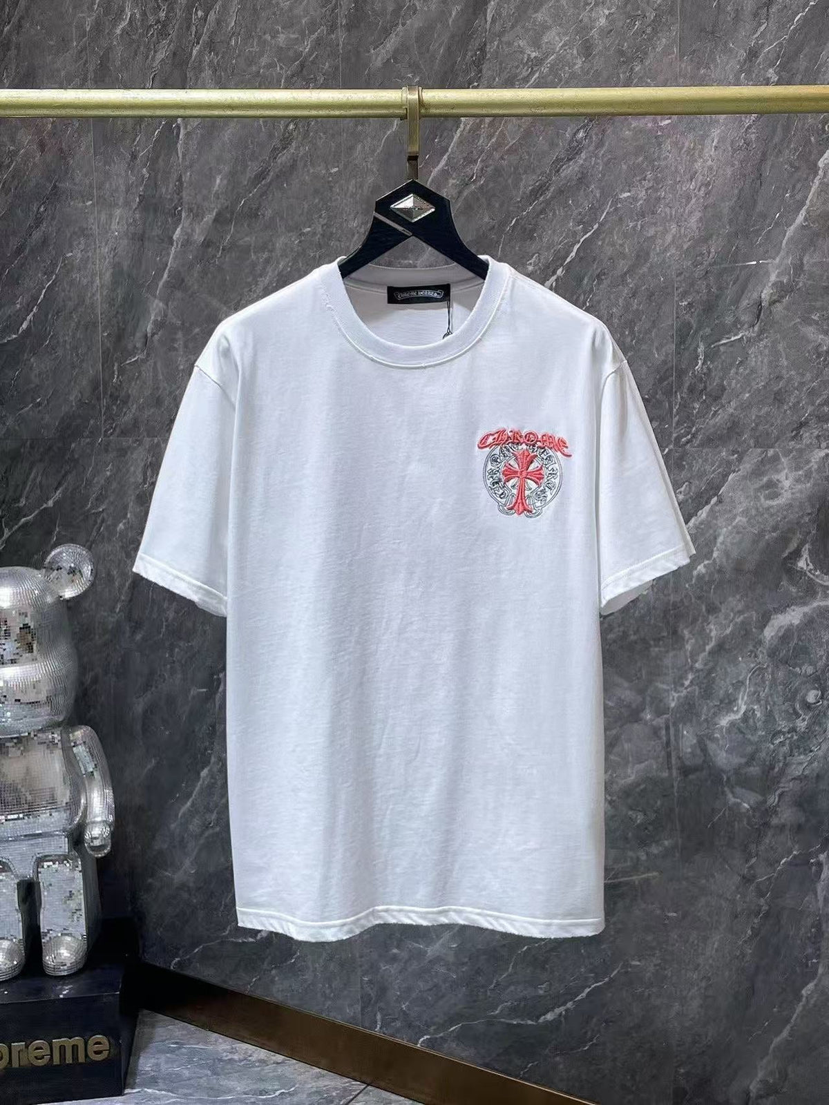 Chrome Hearts Classic Crewneck T-Shirt in White/Pink