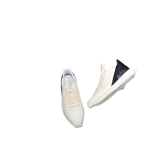 Rick Owens Cream and Black Low-Top Sneakers - Phantom Kicks
