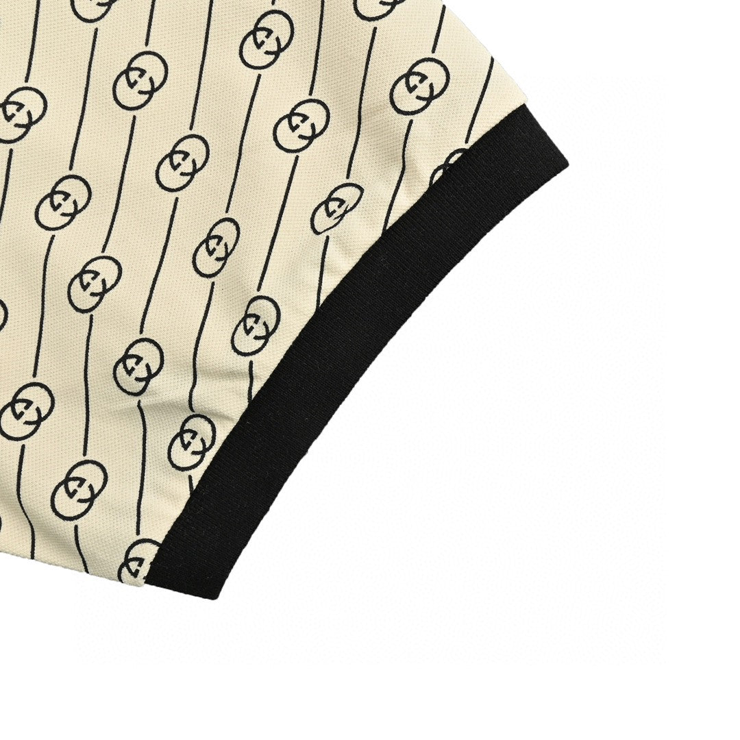 Gucci Beige and Black Patterned Polo Shirt - Phantom Kicks