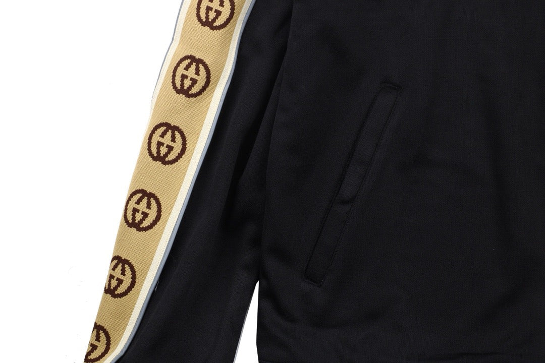Gucci GG Logo Stripe Track Jacket - Black - Phantom Kicks