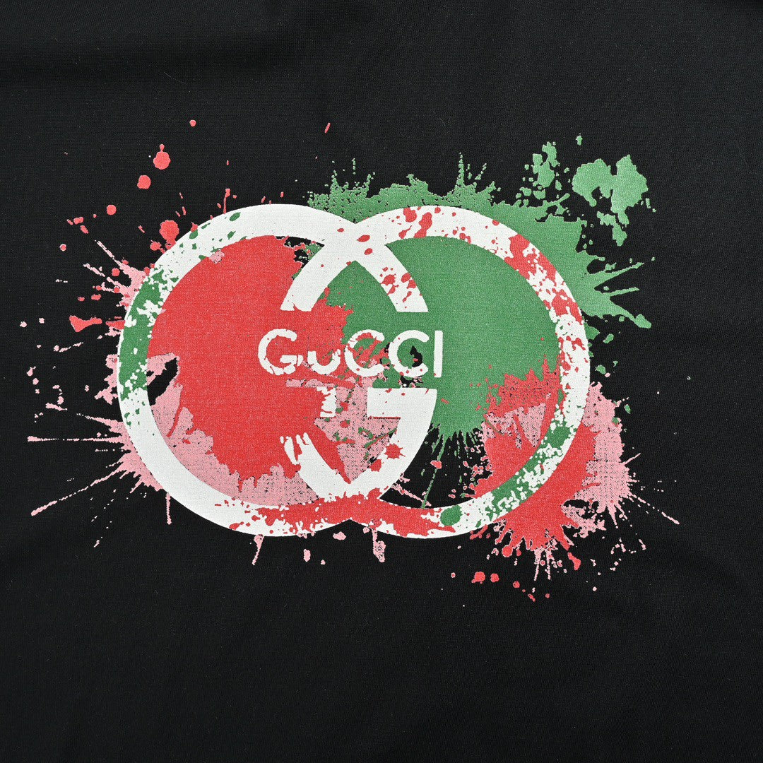 Gucci Splatter Logo T-Shirt (Black) - Phantom Kicks