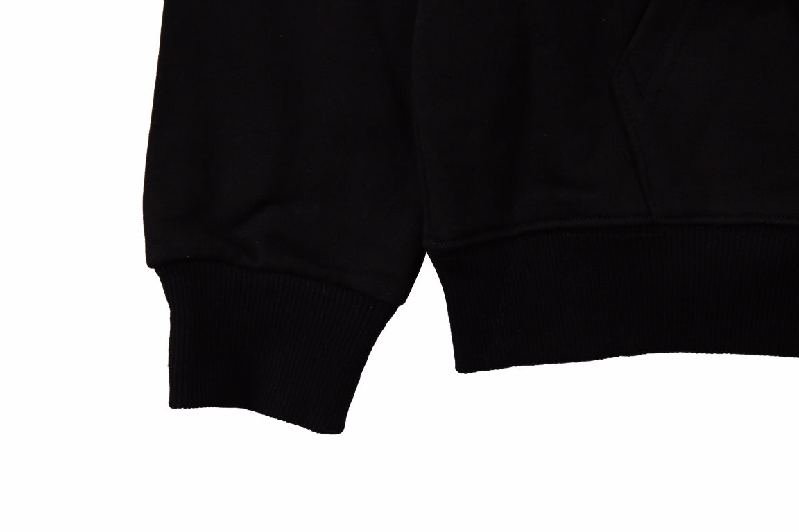 BURBERRY CHECK HOOD COTTON HOODIE BLACK - Phantom Kicks