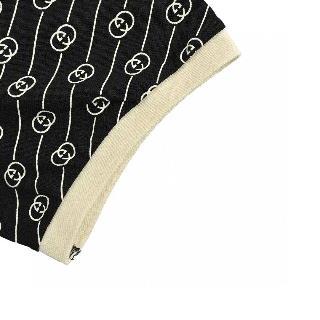 GUCCI GG PATTERN POLO SHIRT BLACK - Phantom Kicks
