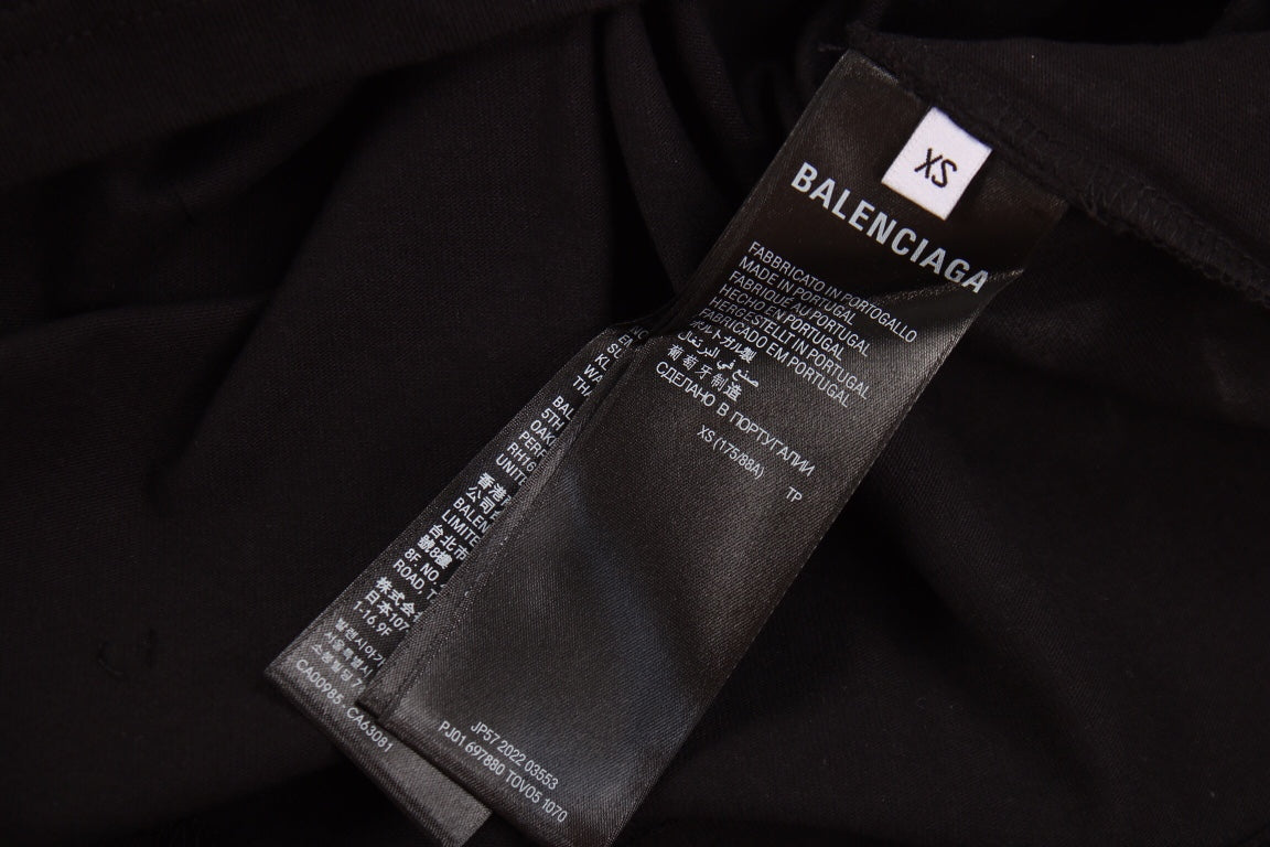 BALENCIAGA DISTRESSED LOGO T-SHIRT BLACK - Phantom Kicks