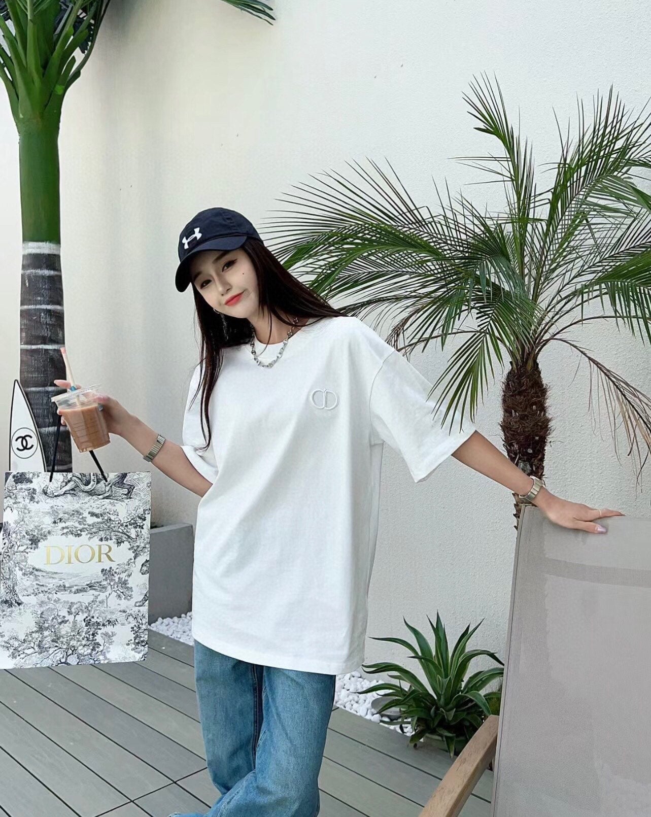 Dior Double D Logo T-Shirt (White) - Phantom Kicks