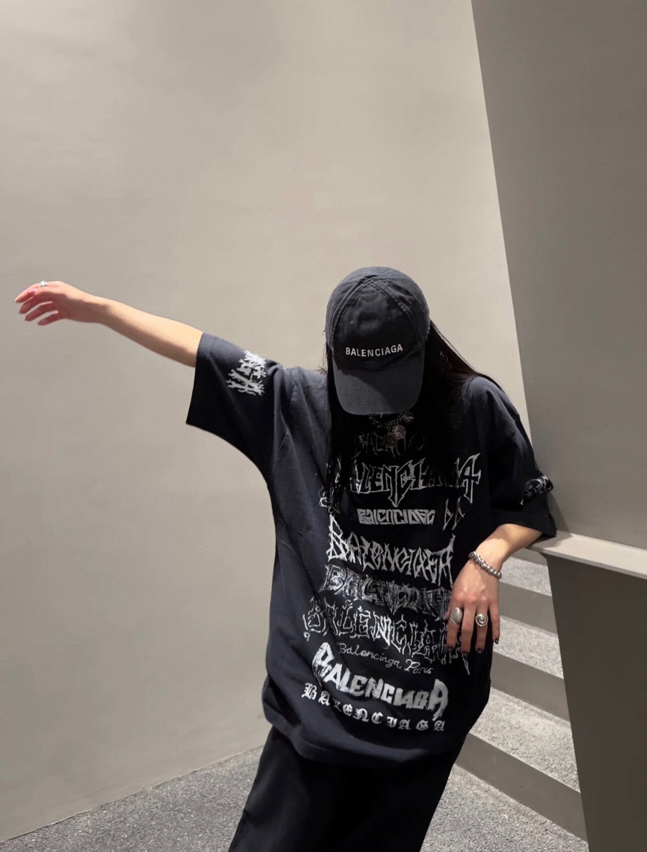 Balenciaga Multi-Logo T-Shirt (Black) - Phantom Kicks
