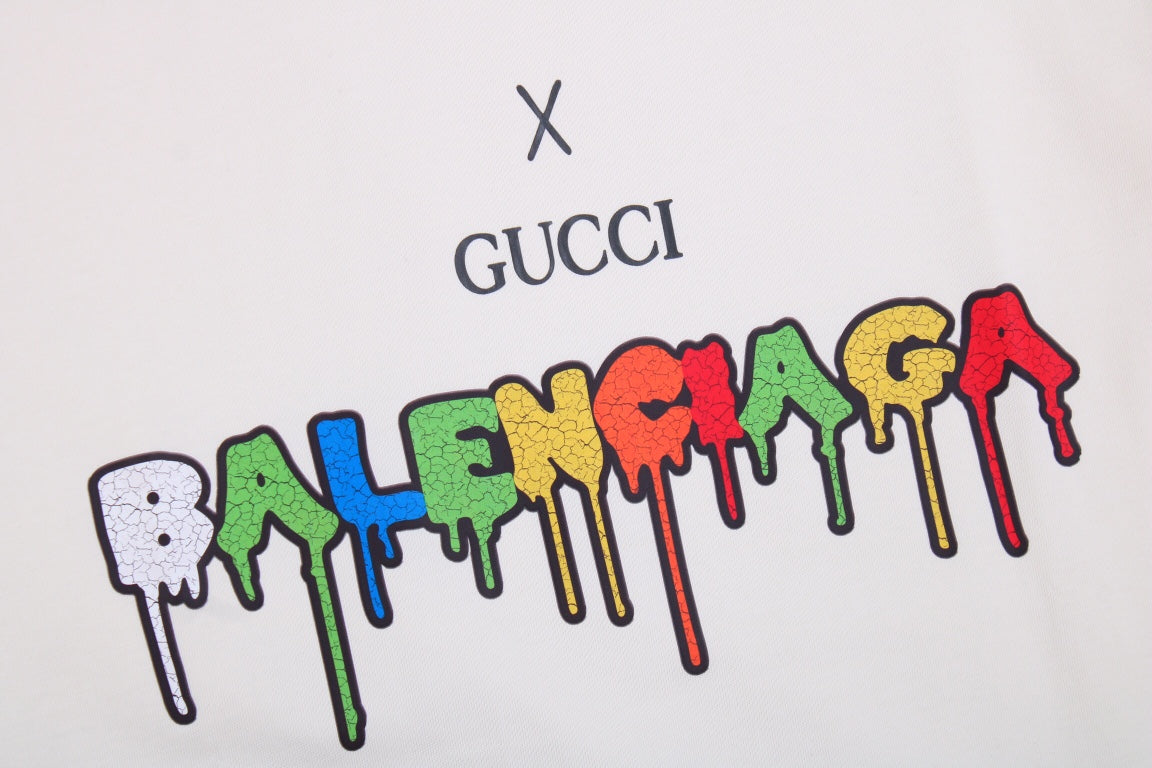 GUCCI x BALENCIAGA DRIP LOGO T-SHIRT CREAM - Phantom Kicks