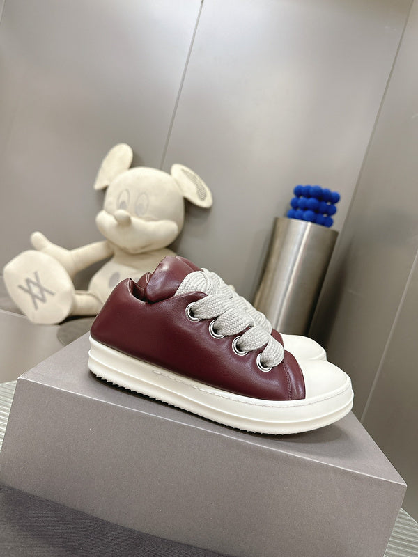 Rick Owens Burgundy Low-Top Sneakers - Phantom Kicks