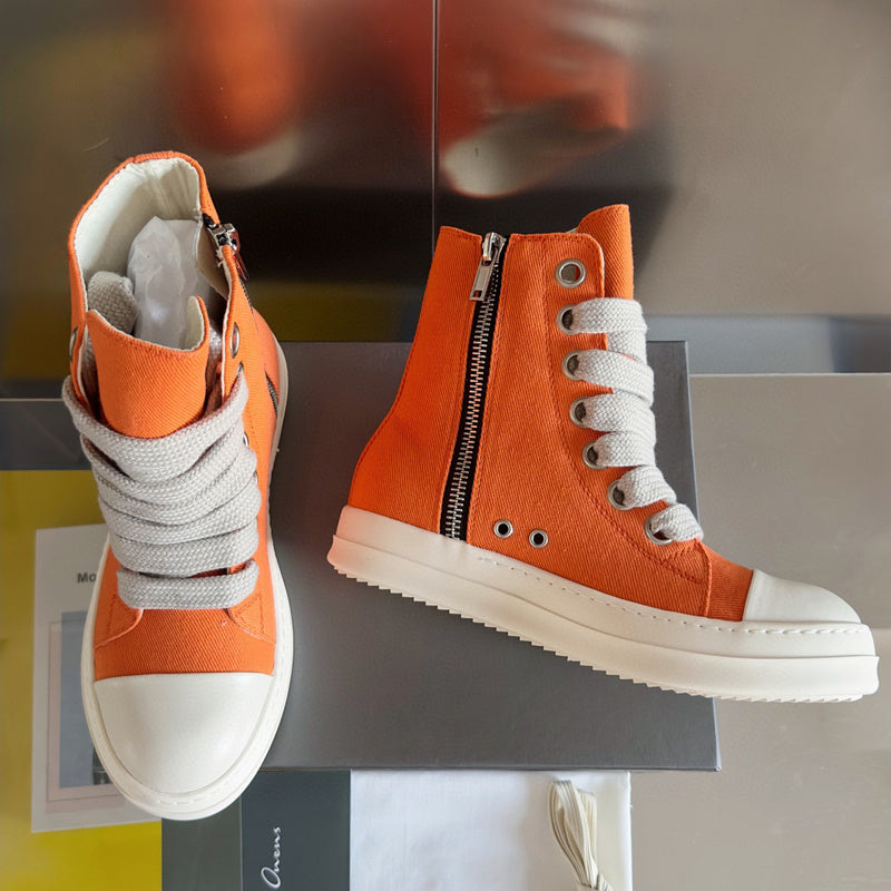 Rick Owens Orange High-Top Sneakers - Phantom Kicks