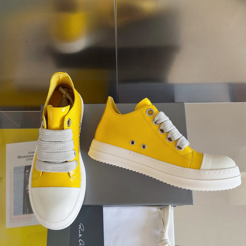 Rick Owens Yellow Low-Top Sneakers - Phantom Kicks