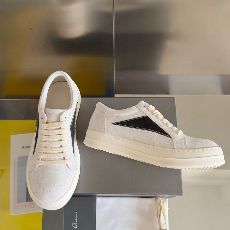Rick Owens White Suede Low-Top Sneakers - Phantom Kicks