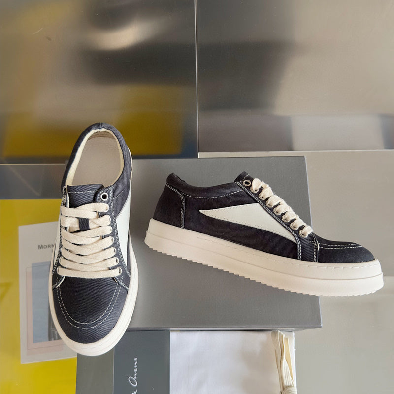 Rick Owens Black Canvas Low-Top Sneakers - Phantom Kicks