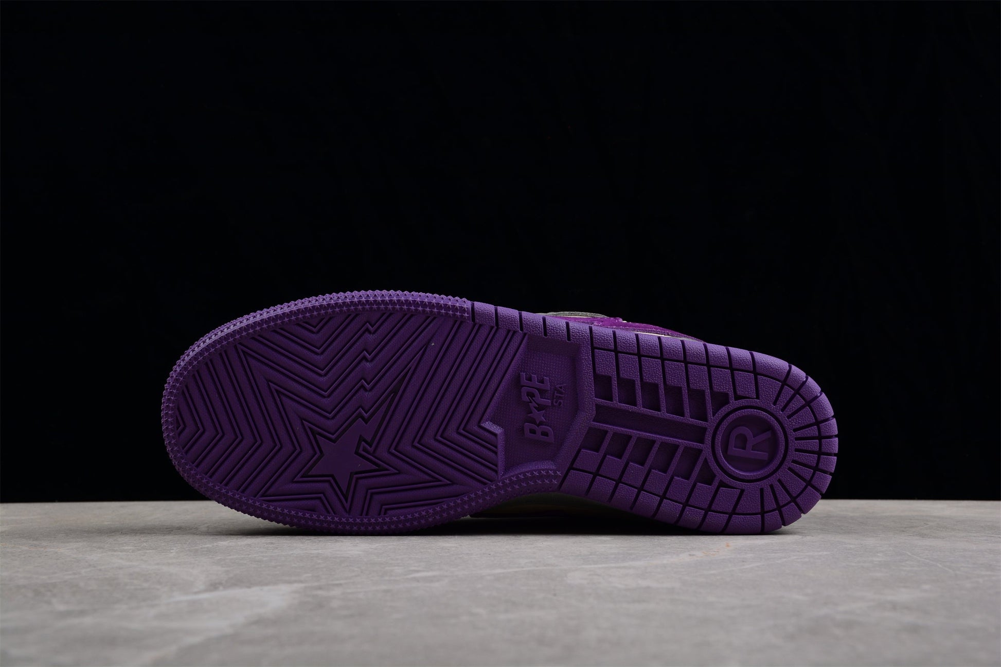 BAPE STA Low-Top Sneakers in Grey and Purple - Phantom Kicks