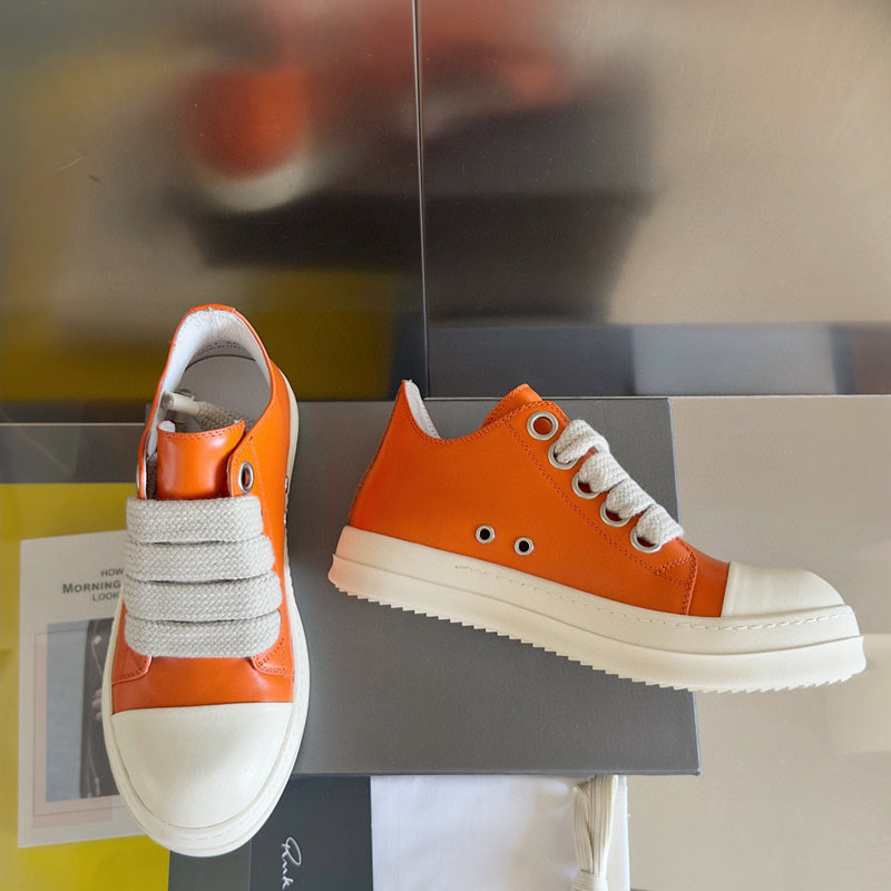 Rick Owens Orange Low-Top Sneakers - Phantom Kicks