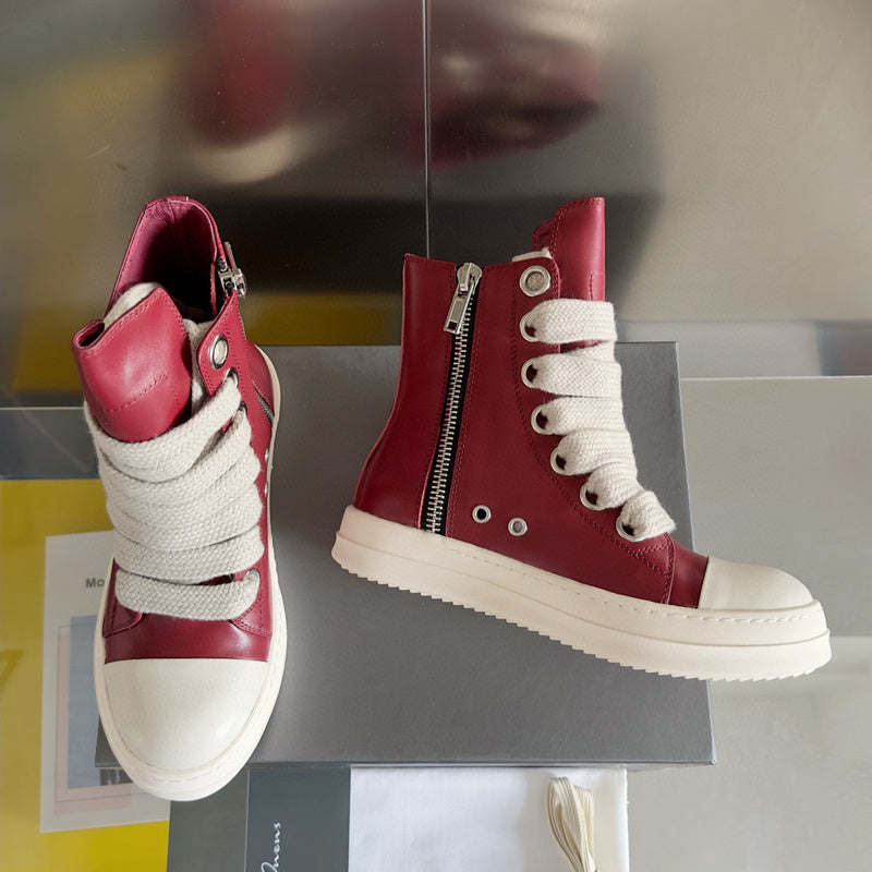 Rick Owens Red High-Top Sneakers - Phantom Kicks