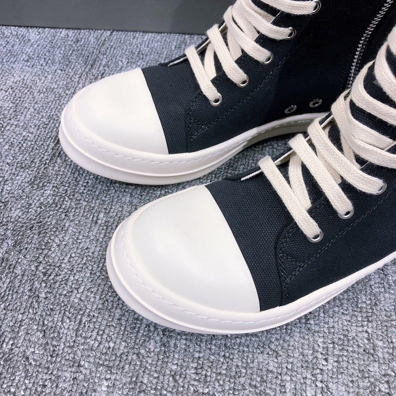 Rick Owens Black High-Top Canvas Sneakers - Phantom Kicks