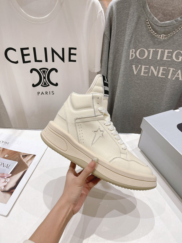 Rick Owens Cream High-Top Sneakers - Phantom Kicks