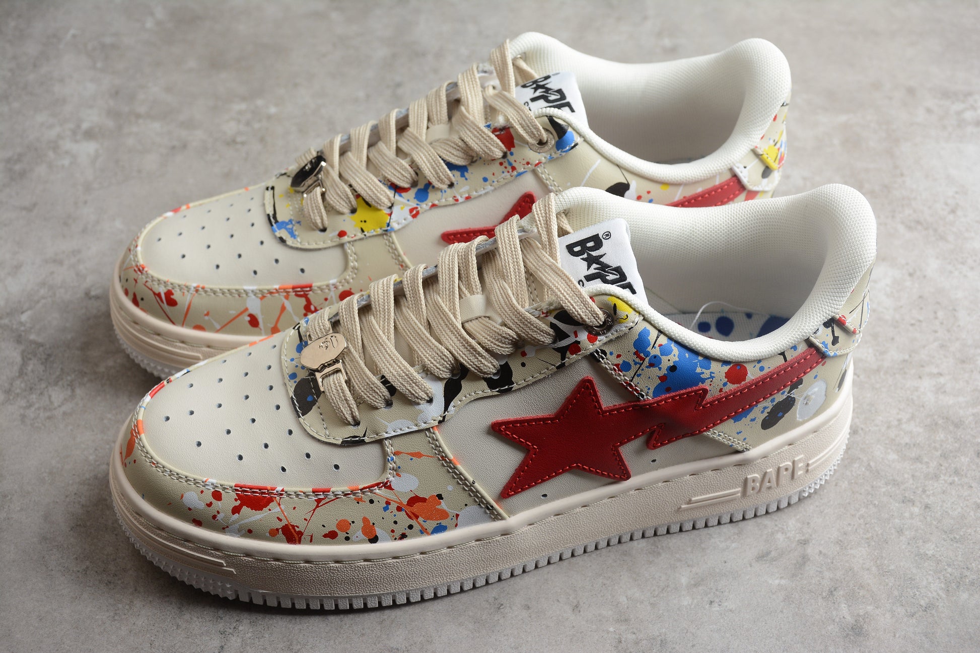 BAPE STA Splatter Low-Top Sneakers - Phantom Kicks