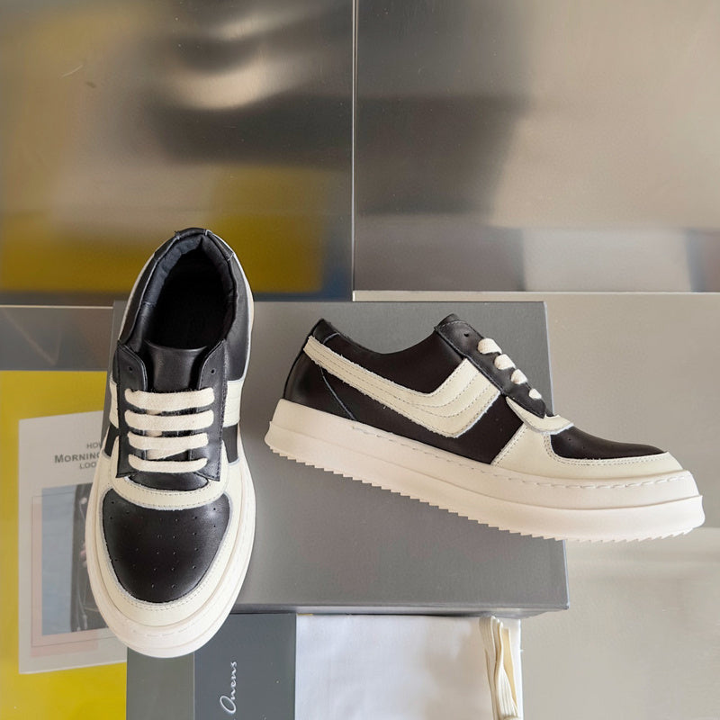 Rick Owens Black and White Low-Top Sneakers - Phantom Kicks