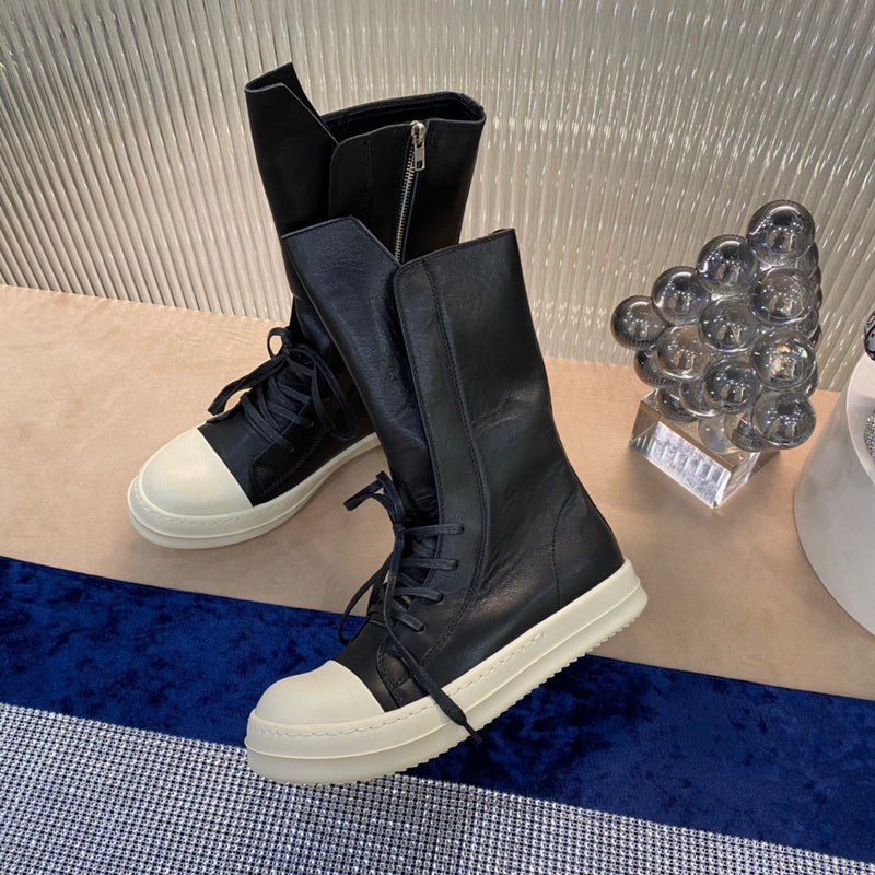 High-Top Leather Combat Boots - Phantom Kicks