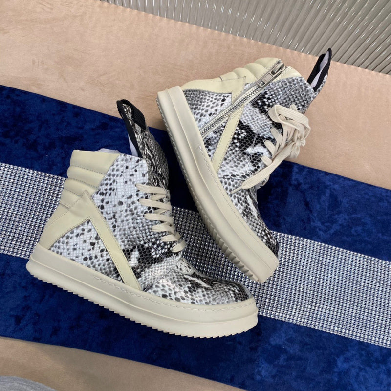 Rick Owens Geobasket Sneakers - Snakeskin Print - Phantom Kicks