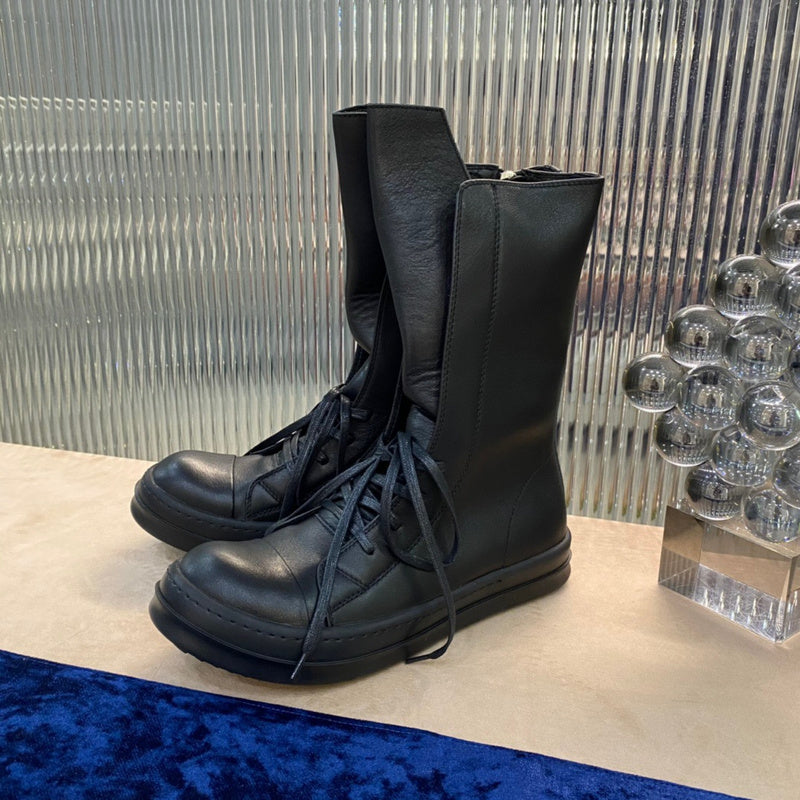 High-Top Leather Lace-Up Boots - Phantom Kicks