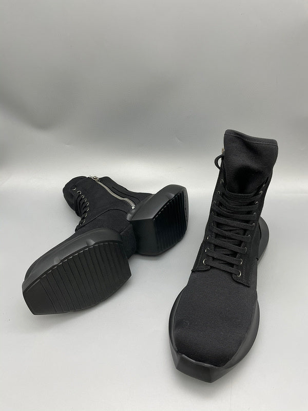 Rick Owens Black High-Top Platform Boots - Phantom Kicks