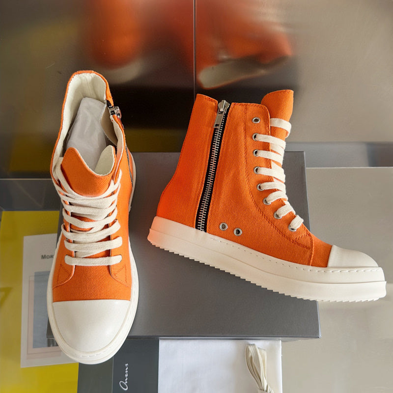 Rick Owens Orange High-Top Sneakers - Phantom Kicks
