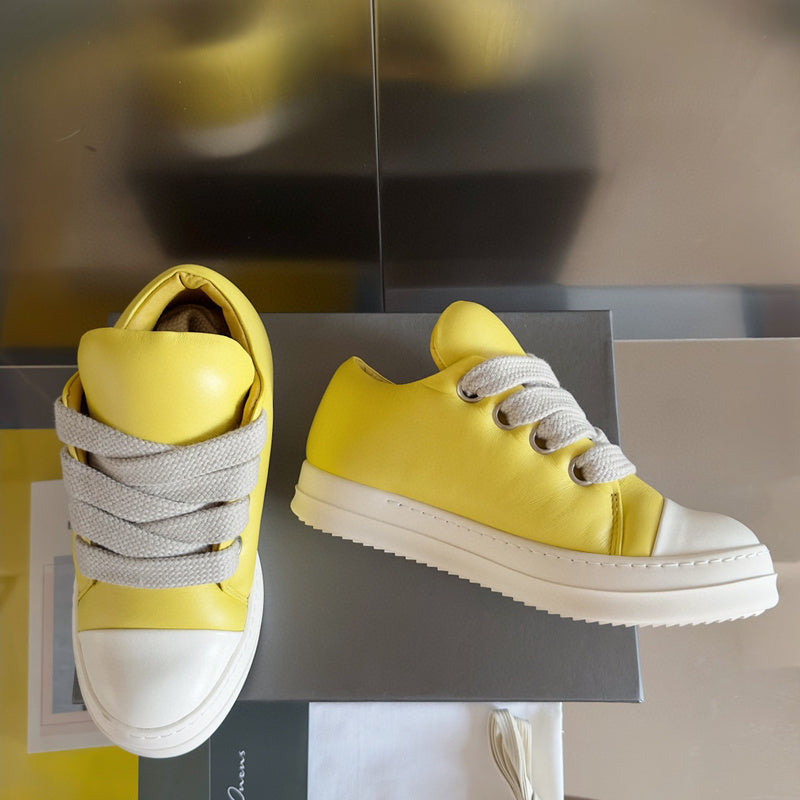 Rick Owens Yellow Low-Top Sneakers - Phantom Kicks