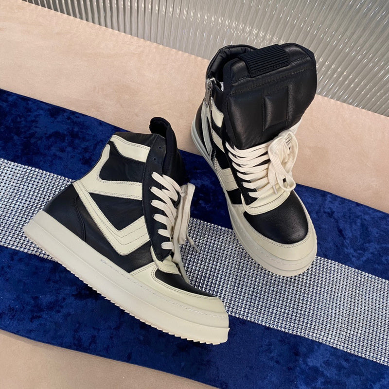 Rick Owens Geobasket Sneakers - Black and White - Phantom Kicks