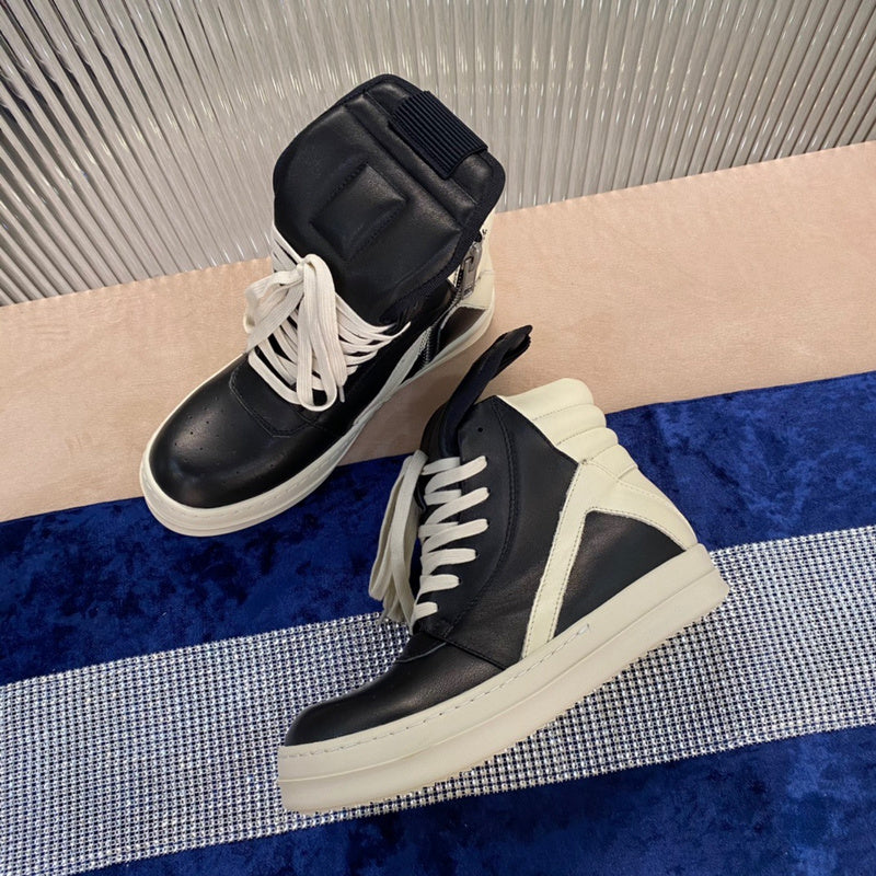 Rick Owens Geobasket Sneakers - Black and White - Phantom Kicks