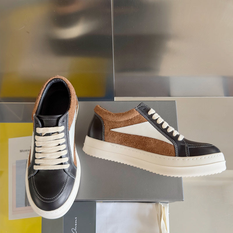 Rick Owens Black and Brown Low-Top Sneakers - Phantom Kicks