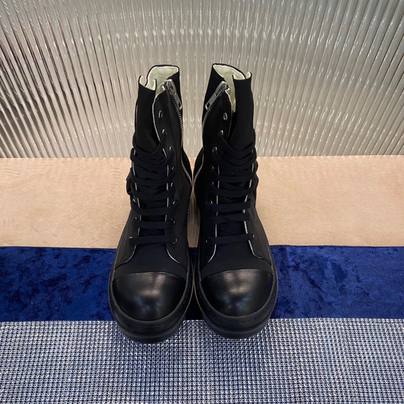 Rick Owens High-Top Nylon Boots - All Black - Phantom Kicks