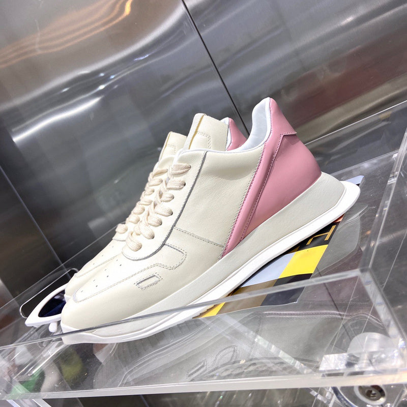 Rick Owens Cream and Pink Low-Top Sneakers - Phantom Kicks