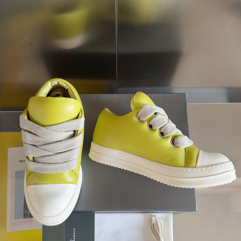 Rick Owens Yellow Low-Top Sneakers - Phantom Kicks