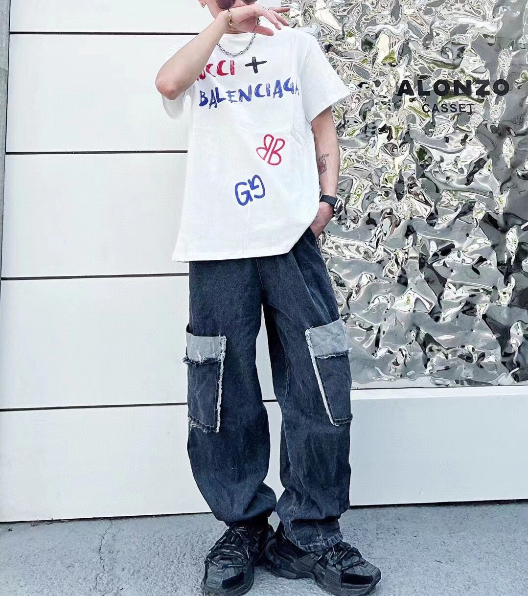 GUCCI x BALENCIAGA T-SHIRT WHITE - Phantom Kicks