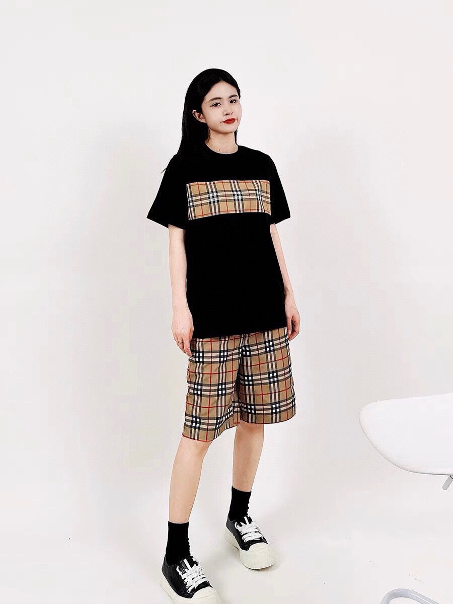 Burberry Check Panel T-Shirt (Black) - Phantom Kicks