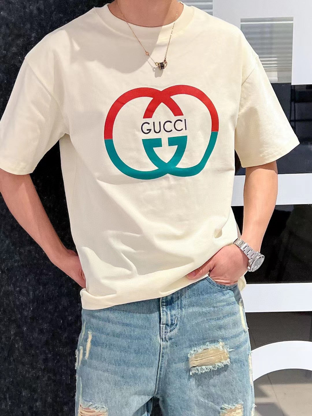 Gucci Interlocking GG Cream T-Shirt - Phantom Kicks