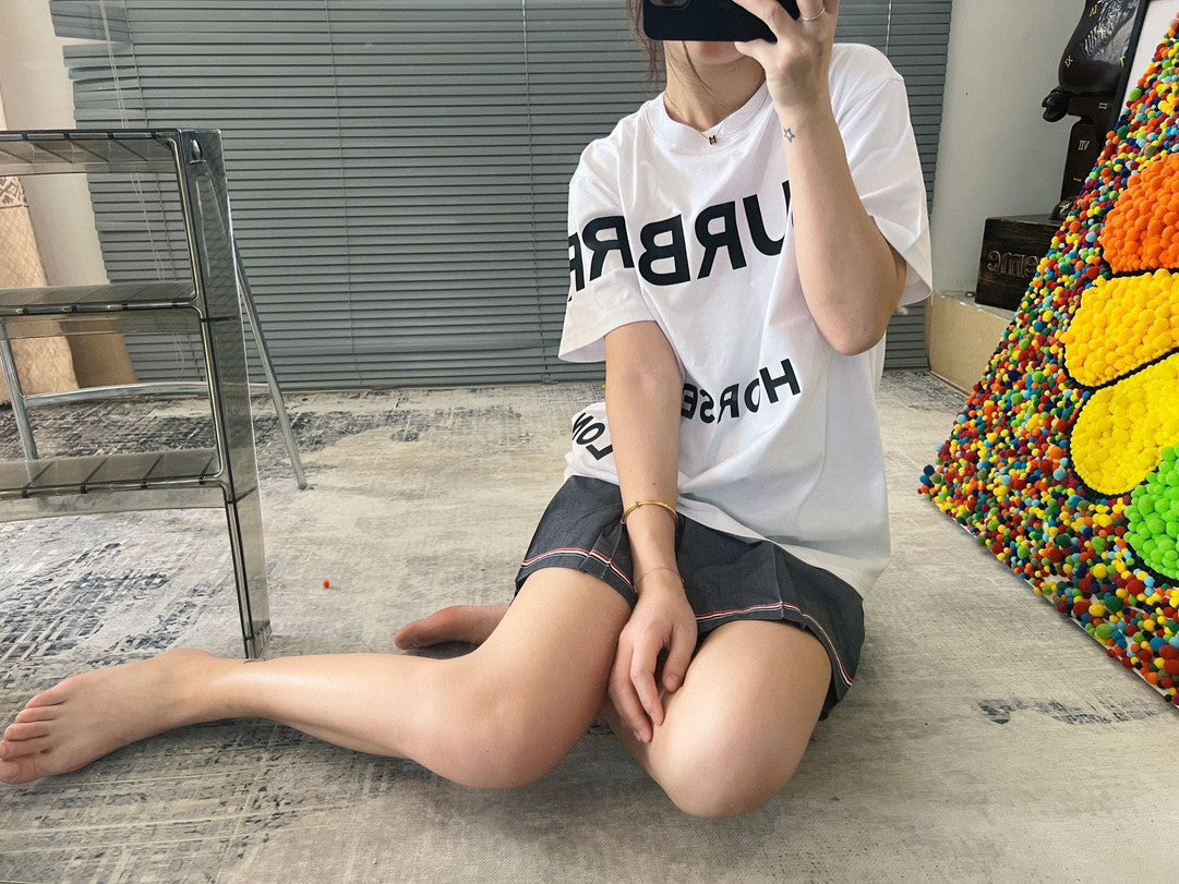 Burberry White T-Shirt with Graphic Text - Phantom Kicks