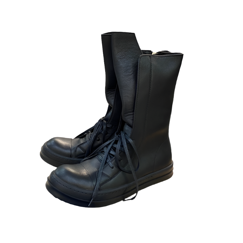 High-Top Leather Lace-Up Boots - Phantom Kicks