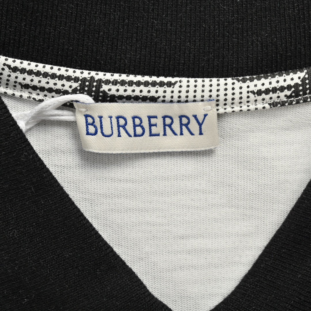 Burberry Geometric Check Polo Shirt (Black and White) - Phantom Kicks