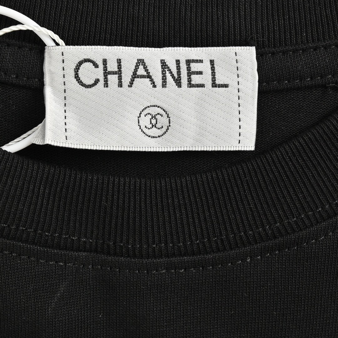 Chanel Pink Splash Logo Black T-Shirt - Phantom Kicks