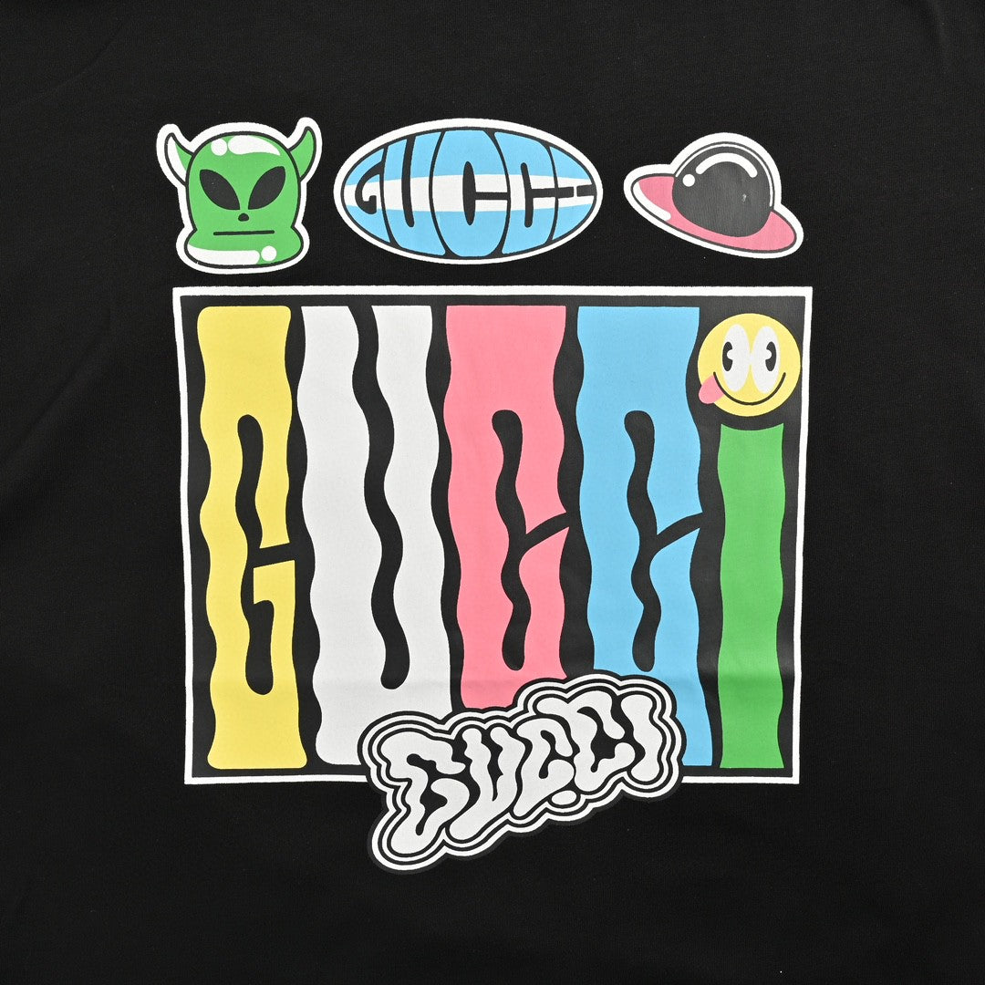 Gucci Cartoon Graphic T-Shirt (Black) - Phantom Kicks